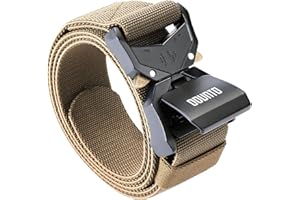DOUNTO Quick Release Tactical Belt, Military Gun Belt Stretch Nylon Web Work Belt for Hiking Hunting Sports