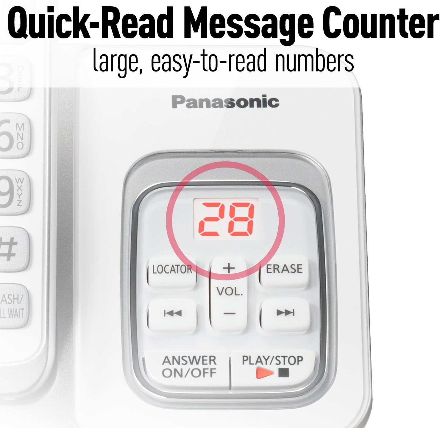 Panasonic DECT 6.0 Expandable Cordless Phone with Answering Machine and Smart Call Block - 2 Cordless Handsets - KX-TGD532W (White): Electronics