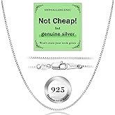 JENDEAR Italian 1.2/1/0.8mm 925 Sterling Silver Box Chain Necklace for Women, 18K Gold Plated Nickel-Free Hypoallergenic Thin & Sturdy Chain, Dainty Gift with 'You're Awesome' Inspirational Card