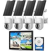 CAMCAMP Solar Security Cameras Wireless Outdoor with 10" Monitor, 10CH NVR 2K Solar Home Security Camera System with 360° Color Night Vision,2-Way Audio,500GB Local Storage,No Monthly Fee,No Need WiFi