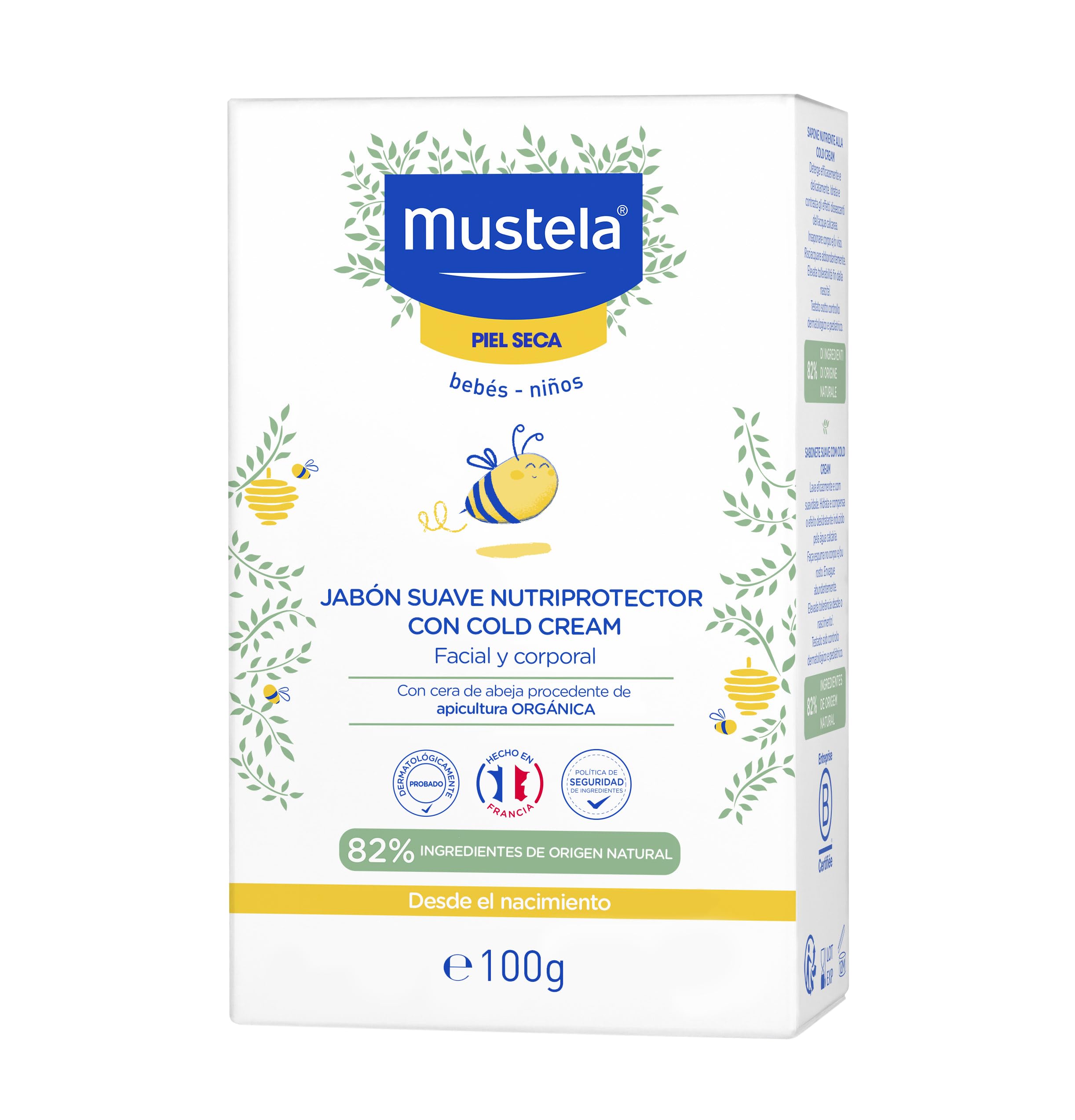 Mustela PS SAVON SURGRAS AU COLD CREAM 100 GR/PS OVERVETTE ZEEP MET COLD CREAM 100 GR