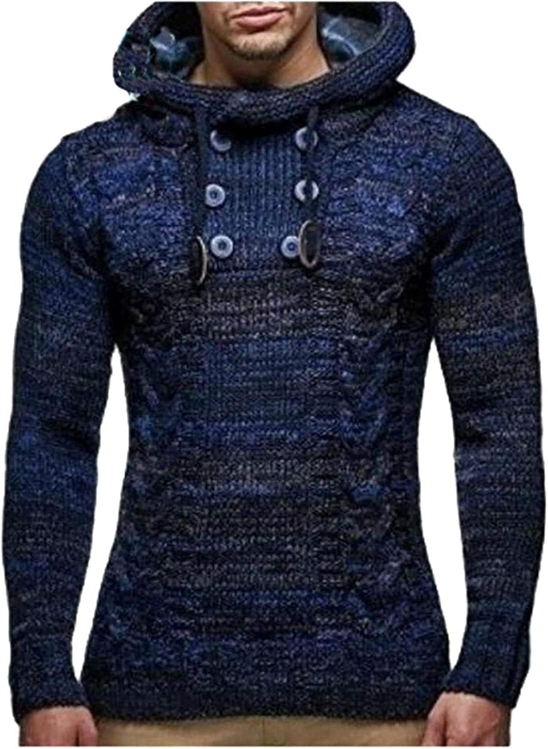 Men Sweater Autumn Winter Casual Hand Knitted Slim High Sweater Long