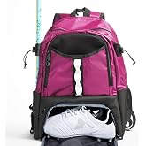 Athletico Lacrosse Backpack - Red, 19.5 x 14 x 10 Inches
