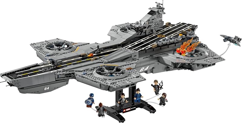 ǀ Marvel Elivelivolo S.H.I.E.L.D. - Kit di Modellismo per Adulti - 6 Minifigure, tra cui Captain America e Nick Fury - Decorazione per Mensola Fai da Te - Regalo per i Fan degli Avengers - 76354
