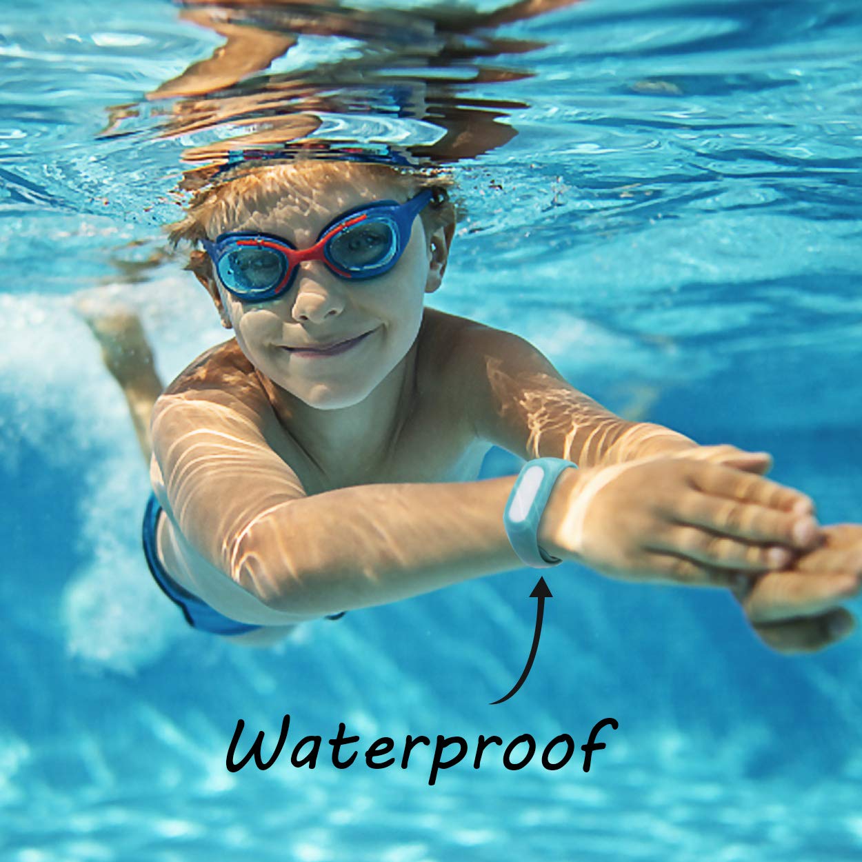 5pcs Mosquito Repellent Bands, Deet-free and Natural Insect Repellent Bracelet, Reusable Waterproof Silicone Wristbands for Children & Adults (15 Capsules)