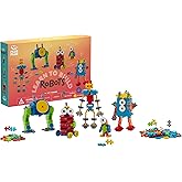 PLUS PLUS Learn to Build Set, Interlocking Mini Building Blocks, 3D Puzzle Construction Stem Toy for Kids - Robots, 250 Piece