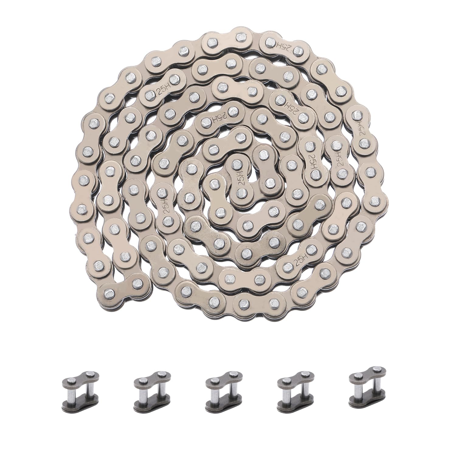 KAMIER #25 Roller Chain 96 Links with 5pcs Master Links Heavy Duty for Razor E300 E325 E300S Kids Electric Scooter PR200 Pocket Rocket Bike 25H Drive Chain Parts