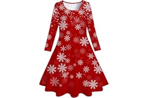 Funnycokid Girls Dress Size 4-13 Long Sleeve Kids Clothes