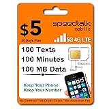SpeedTalk Mobile Prepaid SIM Card Kit for Smart