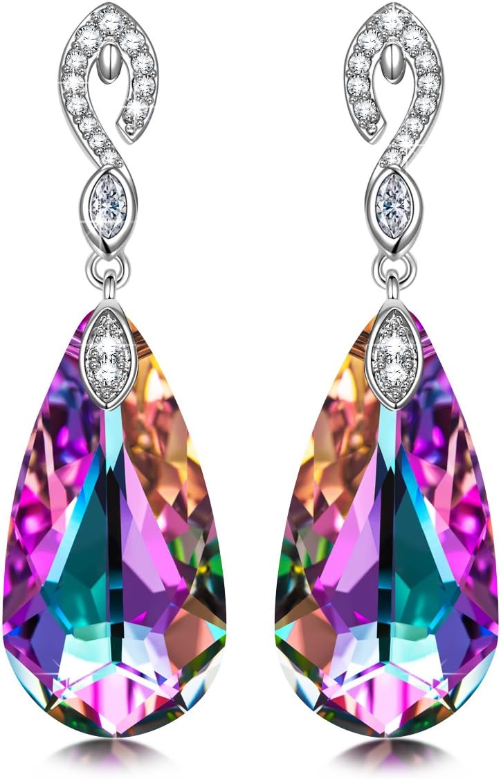 Kate Lynn Earrings for Women ✦Mermaid Tears✦ Teardrop Dangle Earrings Made with Swarovski Crystals Jewelry Gifts for Her with Gift Box