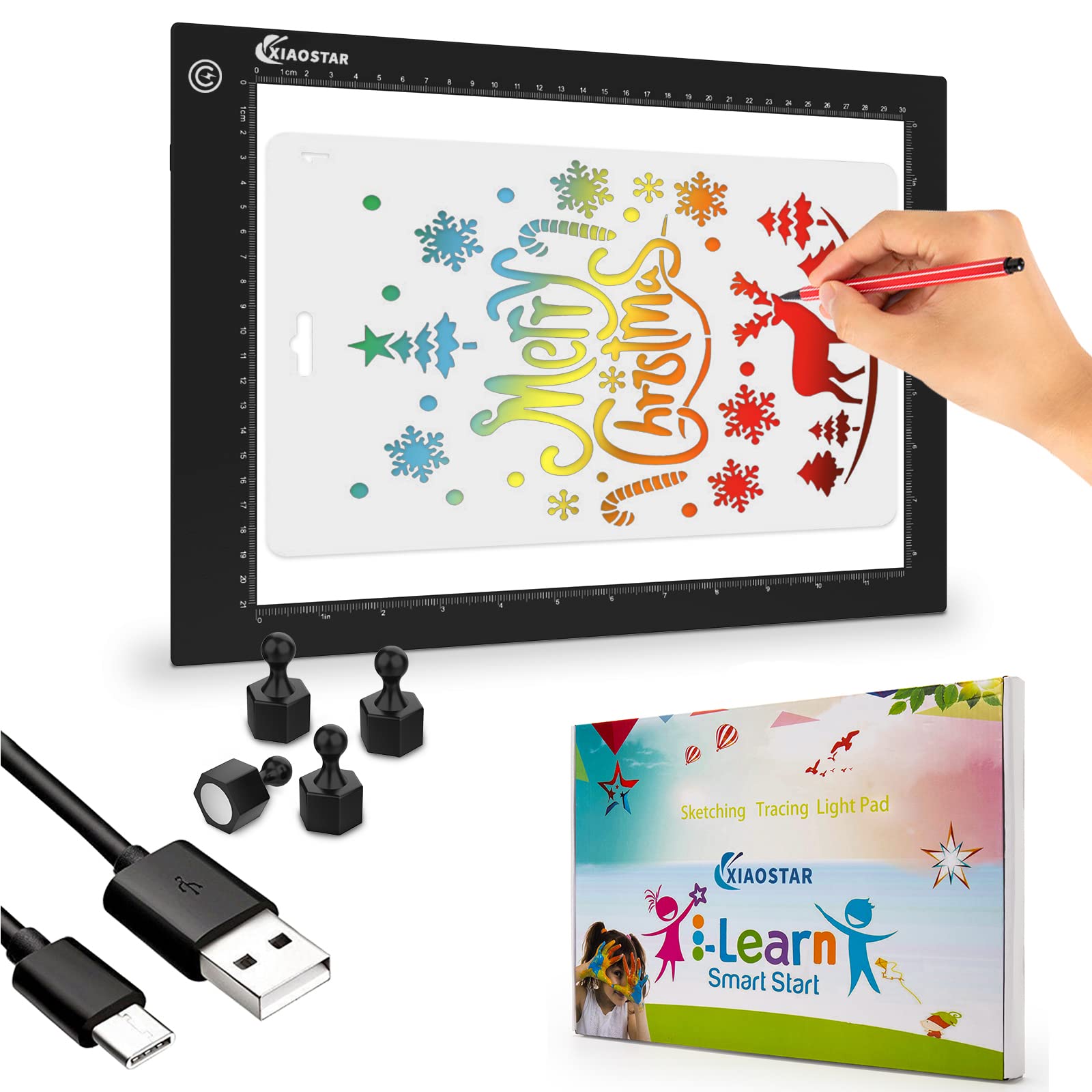 Light Box Drawing A4,Tracing Board with 3 Brightness Adjustable for Artists, Animation Drawing, Sketching, Animation, X-ray Viewing (03)