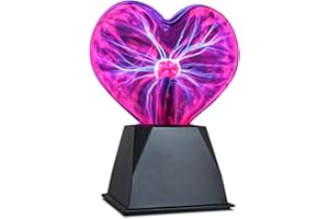 Tradeopia 8 Inch Purple Heart Shaped Touch and Sound Sensitive Plasma Ball, Novelty Lamp, Plasma Globe, Lightning Plasma Ball, Plasma Ball for Home, Office, Bedroom, Party Decoration & Valentine Gift