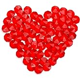 14mm 100pcs Crystal Suncatcher Octagon Beads Prisms, Ideal for Jewelry Making, Chandelier Crystals DIY Parts, Chandelier Replacements,Arts Crafts(Red)