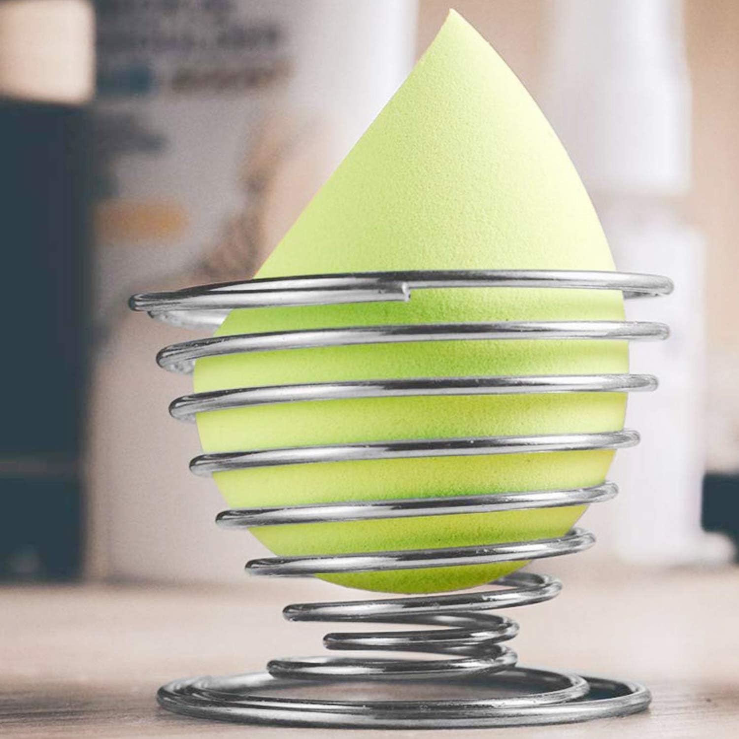 WANBAO 2 Pcs Beauty Sponge Blender Holder, Makeup Sponges Stand, Powder Puff Display Stand, Silver.: Home Improvement