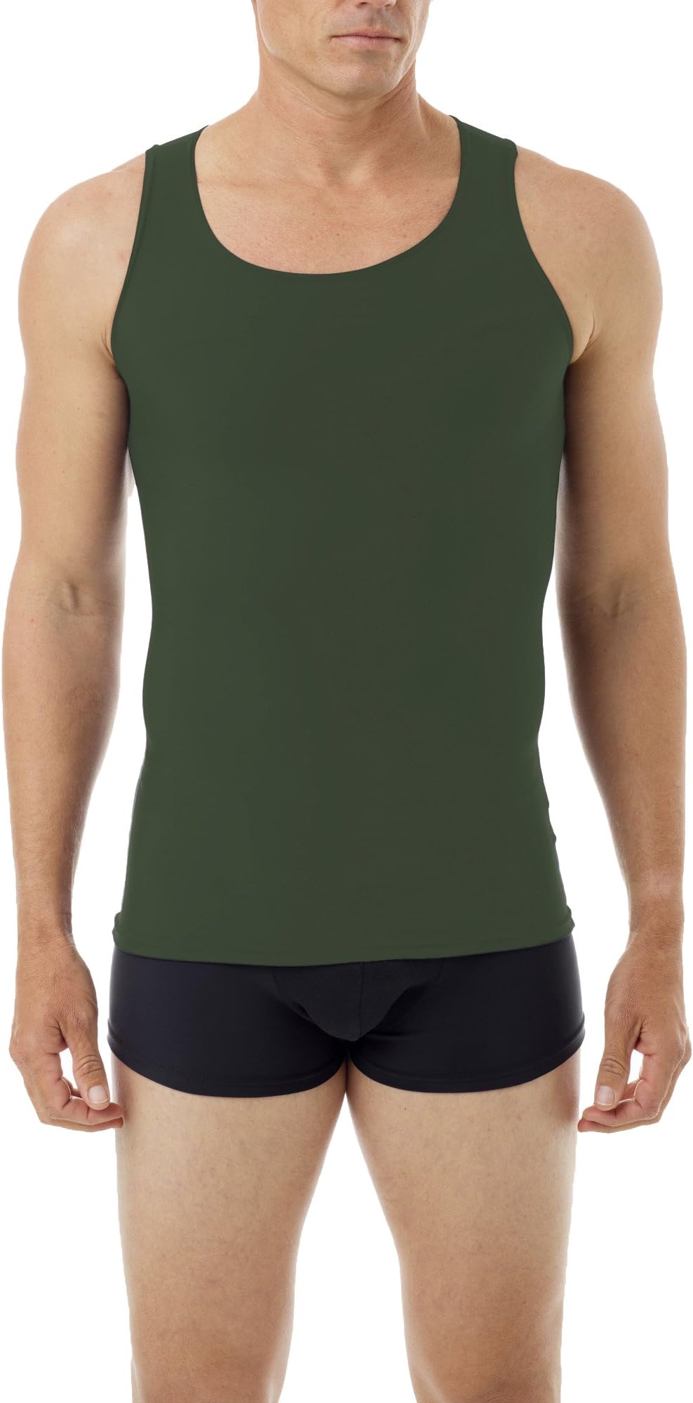 Underworks Mens Microfiber High Performance Compression Tank for Workouts, Sports Training and Shaping