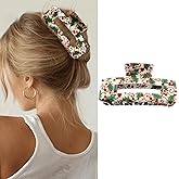 Christmas Hair Claw Clips Acrylic Large Hair Clips Christmas Holly Design Hair Accessories Cute Winter Shark Jaw Clamps for Thick or Thin Hair Non Slip Xmas Party Hair Barrettes for Women