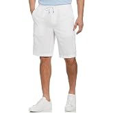 Cubavera Men's 10 Inch Linen-Blend Pull-on Drawstring Cargo Short