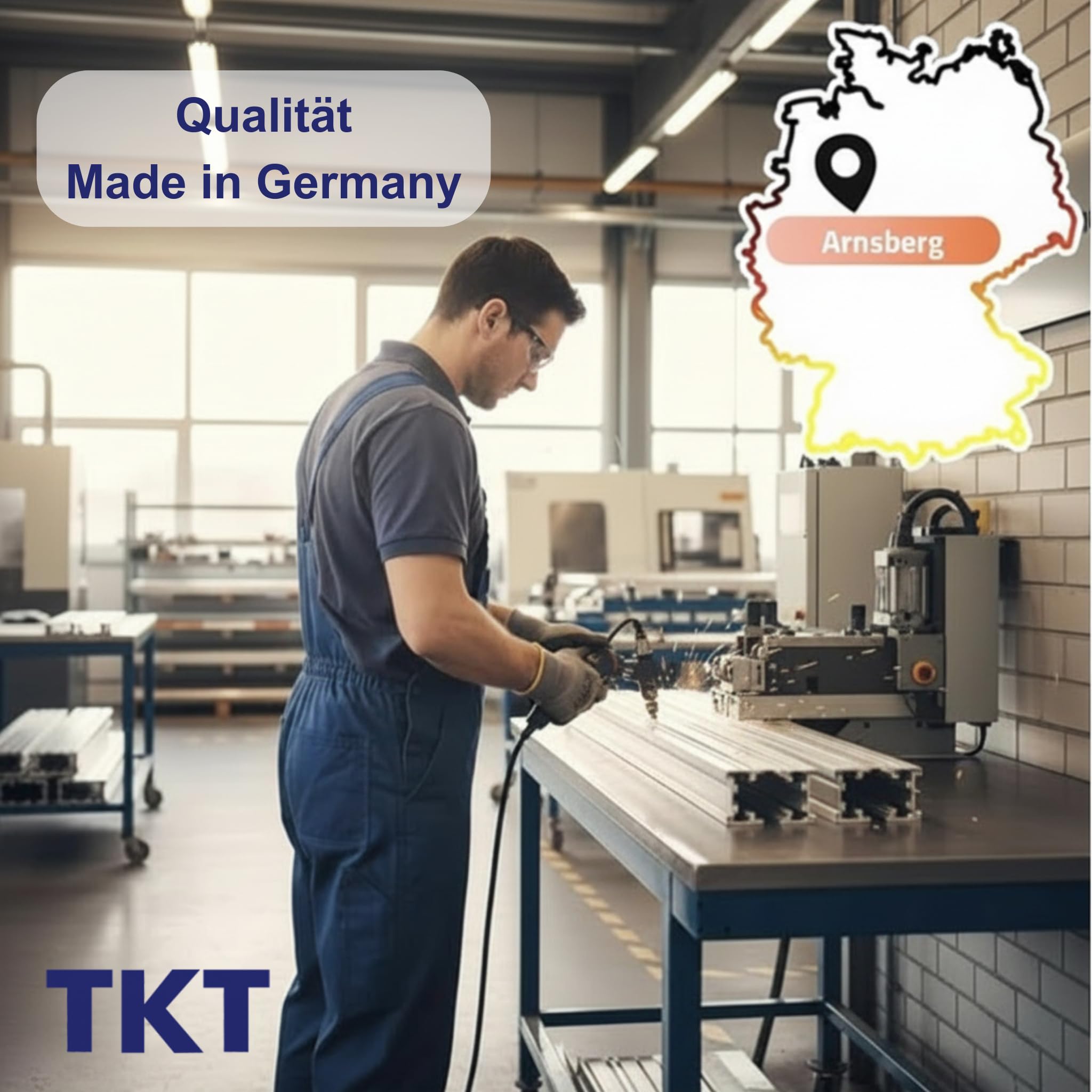 TKT – Work System Steckregal mit Holzböden & Unterzug 180x92x46cm - Regal mit 265kg Tragkraft pro Boden. Schwerlastregal mit 5 Böden für Werkstatt, Wohn- & Kellerraum. Anthrazit 5