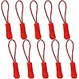 Luggage Zipper Pull Replacement for Backpack: YZSFIRM 10 Pcs Zipper Tab - Red Heavy Duty Zipper Extender Cord for Bag Suitcase Jacket