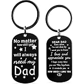 DDTEAN Father's Day Keychain for Dad from Daughter Son, Sentimental Gift for Husband, Birthday Christmas Thanksgiving Gift Idea