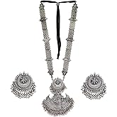 Siddhatva Antique Designer Indian Silver Oxidized Ethnic Traditional Gypsy Tribal Bohemian Tribal Afghani Choker Necklace Jewelry Women