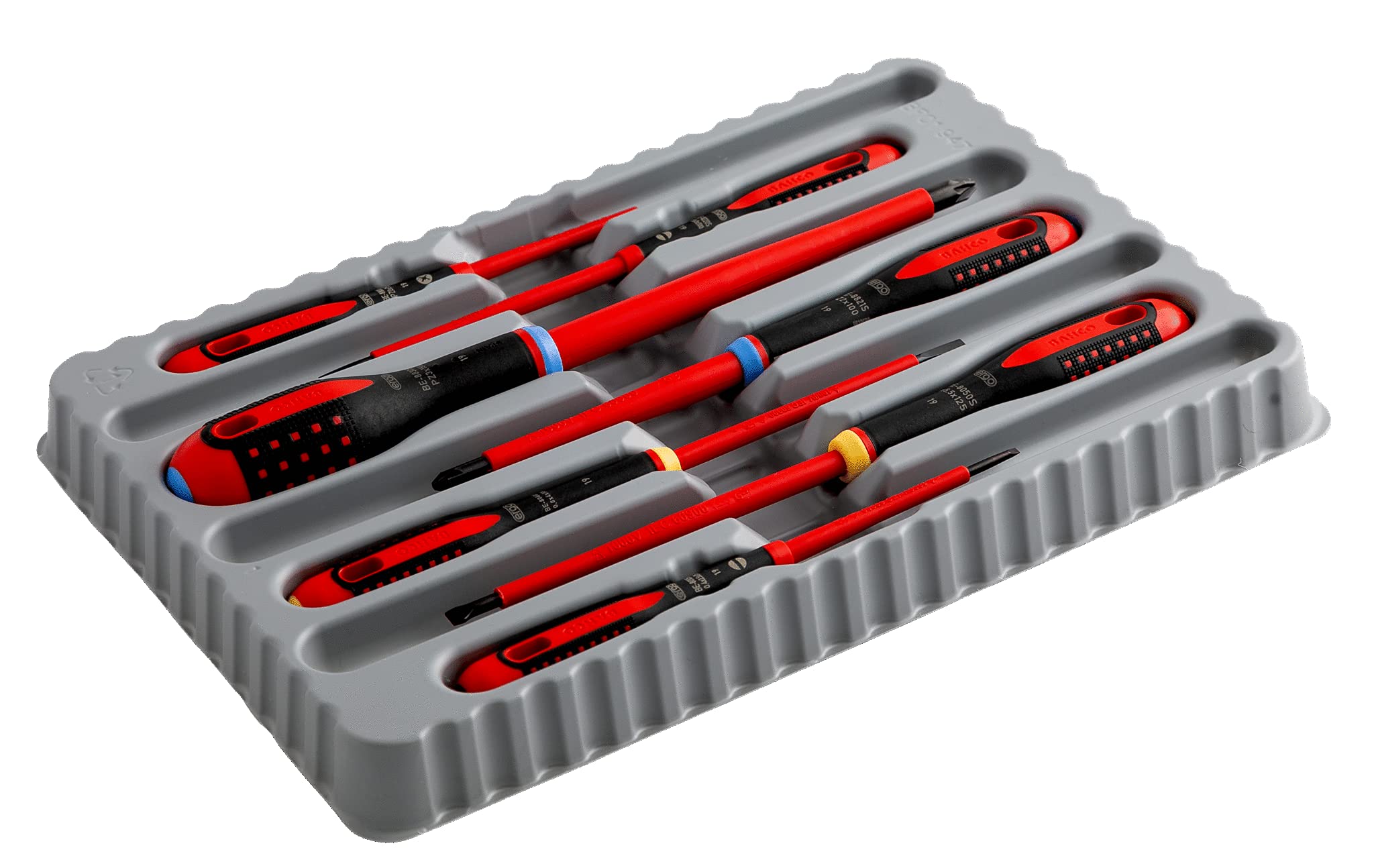 Bahco BE‑9888S ERGO VDE Insulated Screwdriver Set, 7 Piece Electrical Tool Kit with ERGOnomic Handles for Controlled Grip and Reduced Hand Strain in Precision Tasks