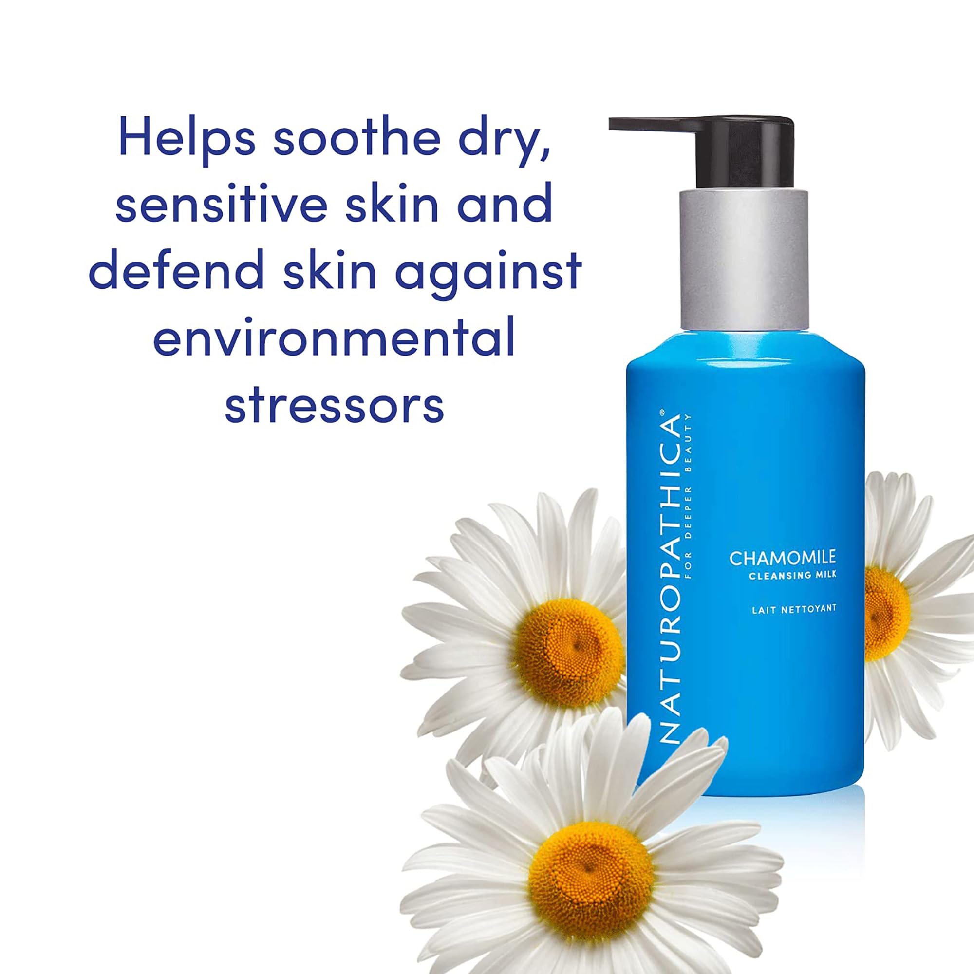 Naturopathica Chamomile Cleansing Milk, Gentle Facial Cleanser for Dry and Sensitive Skin, Antioxidant Rich Face Wash for Men & Women, 5 fl oz