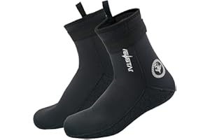 DIVESTAR 7mm/5mm Neoprene Diving Socks for Men Women,Anti-Slip Wetsuit Socks Beach Booties for Water Sports