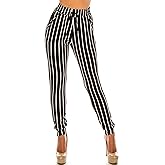 World of Leggings Buttery Soft Vertical Black Pinstripe Joggers - X-Large