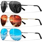 Eiuizah Polarized Aviator Sunglasses for Men Women- Classic Sun Glasses for Driving Fishing with UV Protection