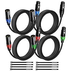 AQOOL 10FT XLR Cables, Gold-Plated 3 Pin XLR
