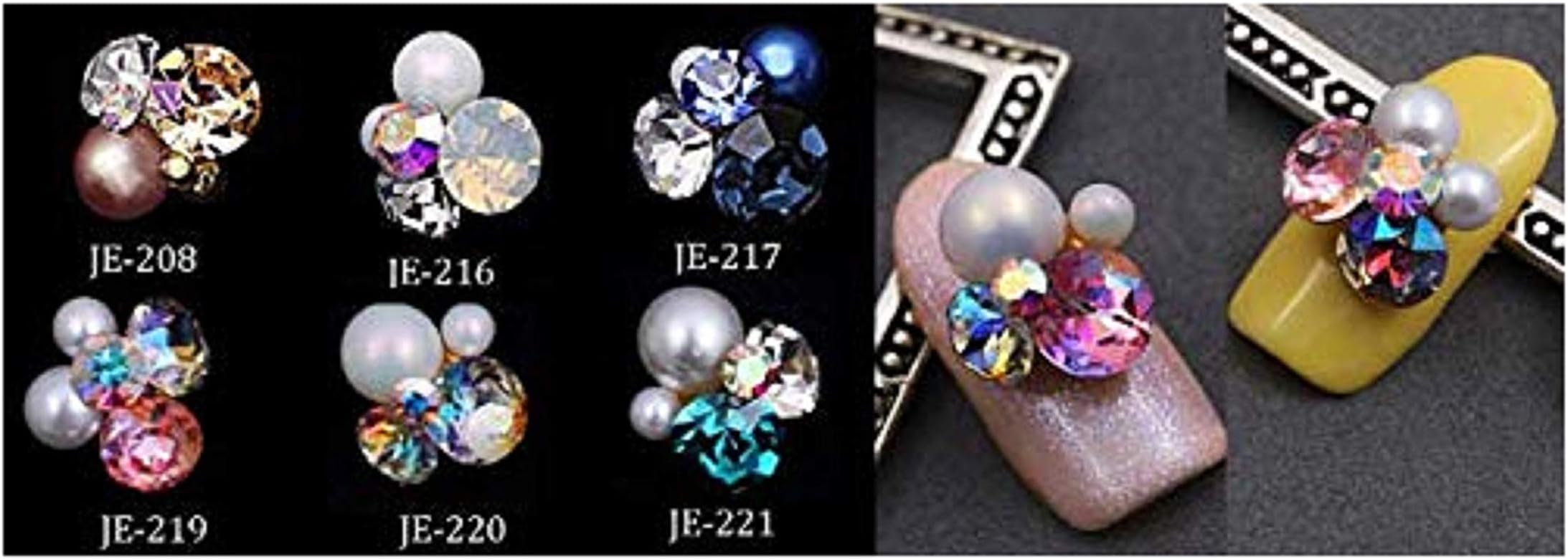 VIKSON INTERNATIONAL Set of 12 mix colors 3D Metal Rhinestones Bow Nail Art Accessory