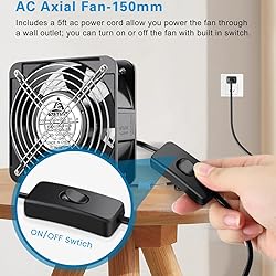 GDSTIME AXIAL Fan 15050, 110V 120V AC 150mm x 150mm
