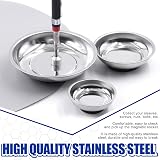 GLARKS 4Pc Magnetic Tool Trays w/ Pickup Stick Set 3" 4" 6" Round Bowls 10lb view 5