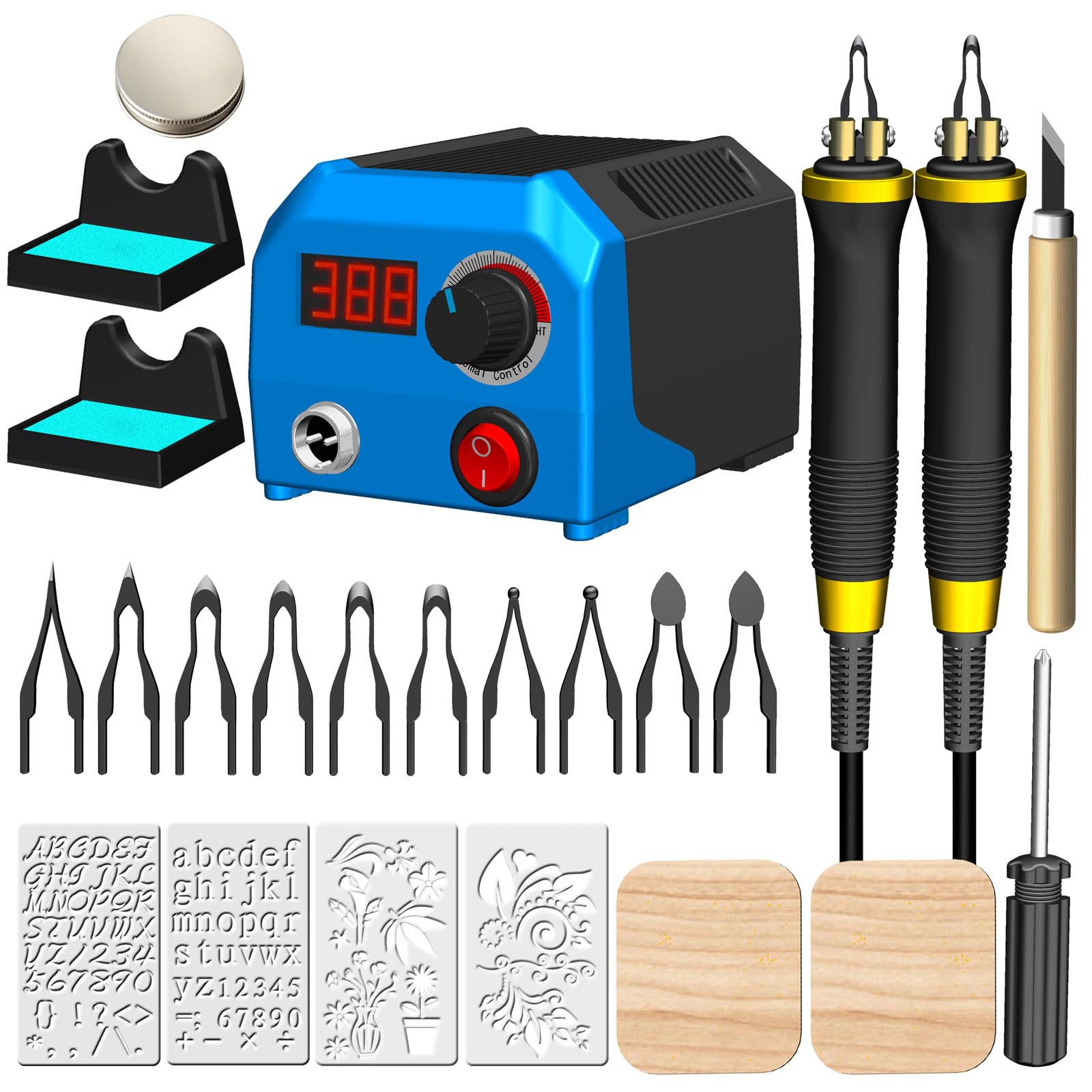 Wood Burning Kit,Wood Burning Tool,Digitally Adjustable Temperature Wood Burner Kit,Professional Wood Burner Tool Kit for Adults Beginners Craft,pyrography pen (LH55-Fine-pen-point)