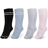 Kindred Bravely Compression Socks 4-Pack Bundle | Graduated Compression Socks for Circulation Pregnancy Travel (Large)