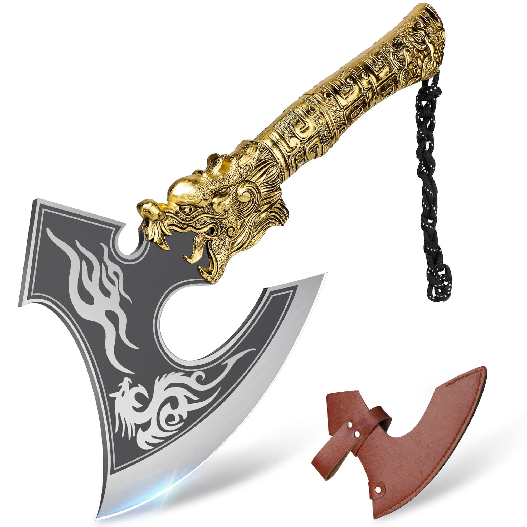 ROCOCO Heavy Duty Bone Chopper - Kitchen Axe With Sheath Birthday Mother Father Gift Idea Men Image