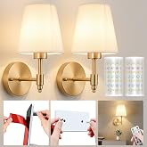 Nekhung Battery Operated Wall Sconce, Peel and Stick Sconces Set of 2 | Wireless Adhesive Stick On Wall Sconce, 10000mAh Rech