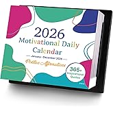 2026 Motivational Desk Calendar - Desk Calendar 2026, Jan. 2026 - Dec. 2026, 5.85" X 4.85", 2026 Calendar 12 Month, Daily Flip Calendar with Inspirational Quotes, Easel Backer - Colorful