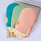 Omenluck 5Pc Bath Set Back Scrubber Brush Gloves Ball Dry Hair Cap view 4
