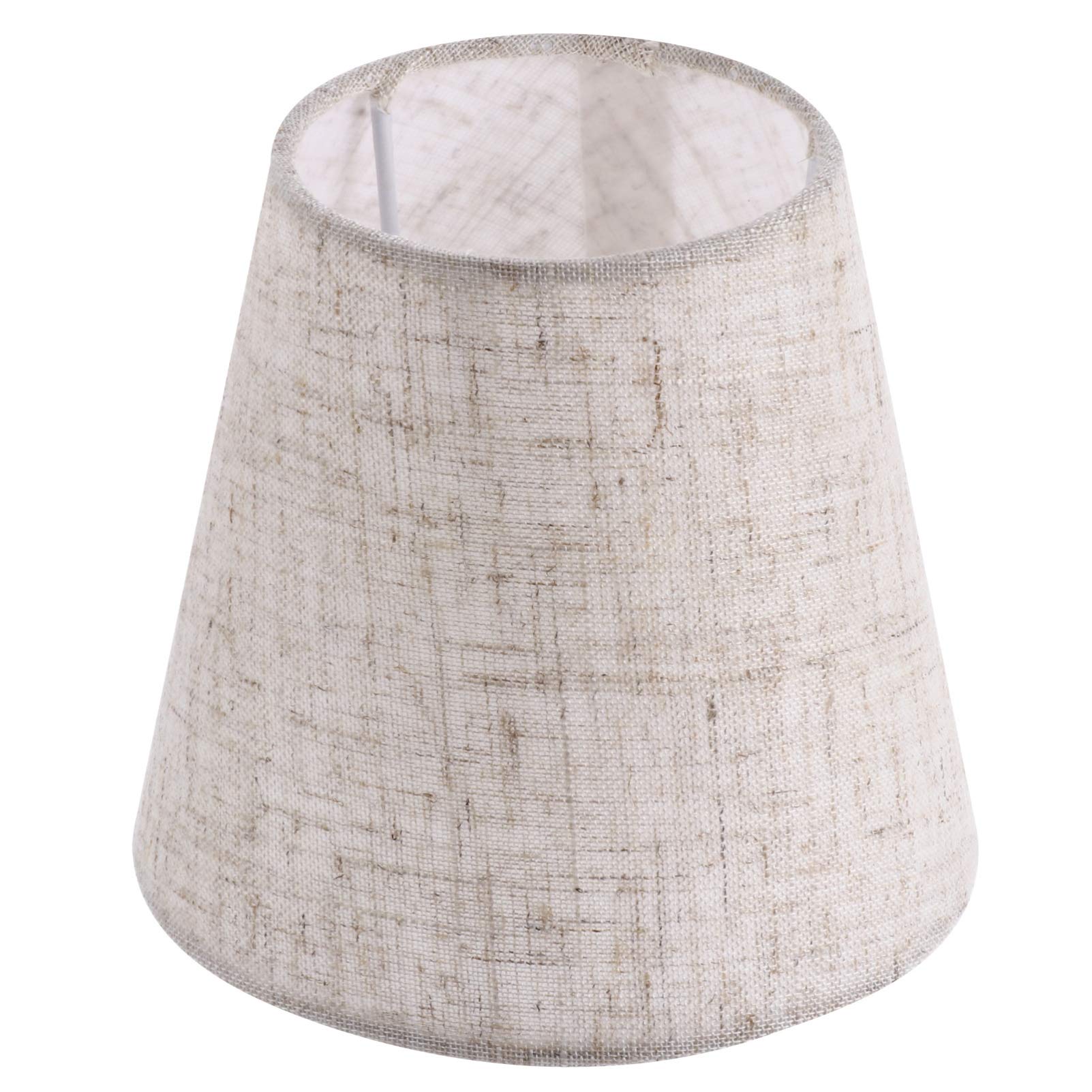 Uonlytech Small Lamp Shade Cloth Barrel Fabric Fabric Lampshade Table Lamp Cover Chandelier Lampshade Replacement for Home, 1pcs Flax