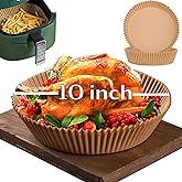 10 Inch Air Fryer Disposable Paper Liner Round, [ XXL Size] 100Pcs Parchment Paper Liners for 7QT Air Fryer, Non-stick, Food Grade Baking