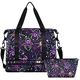 MNSRUU Travel Duffel Tote Bag Multi-colored Spiders Sports Duffel Bag with Wet Pocket Weekender Overnight Bag for Women Men Gym Bag, Carry On Bag Hospital Bag for Labor and Delivery