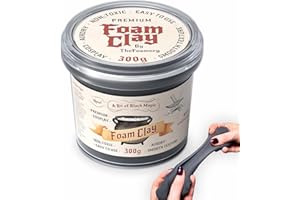 The Foamory Moldable Cosplay Foam Clay (300g Black) High Density Air Dry Clay, EVA Foam Sands Paints Easily, Non-Toxic Safe for Kids, Adults & Crafts