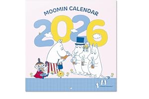 GRUPO ERIK Official Moomin Wall Calendar 2026 12" x 12" FSC® Plastic Free - Starts Week On Sunday | Family Planner Calendar 2026