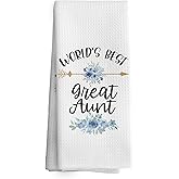 TAEDIN Great Aunt Gifts Kitchen Towels, Aunt Gifts from Niece Dish Towel Dishcloth 16x24 Inches, Auntie Appreciation Gift Decorative Absorbent Hand Tea Towels Decor
