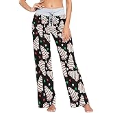 Exnundod Womens's Pajama Pants Christmas Pajama Bottoms Comfy Wide Leg Sleep Pj Yoga Lounge Pants XS-XL