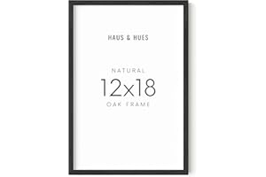 HAUS AND HUES 12x18 Black Oak Frame - Wooden Poster Display, Rustic Black Oak Finish