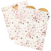 Fun Express Rose Gold Bridal Shower Treat Bags - 5 3/4" x 8" Paper Party Bags - Perfect for Cake, Candy, and Favor Treats - 12 Pieces