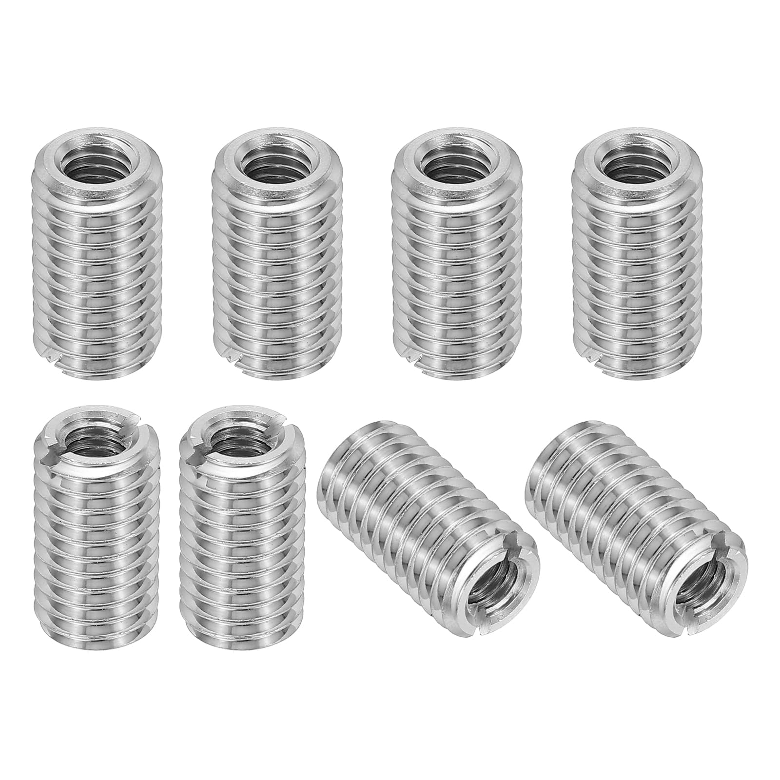 PATIKIL 316 Stainless Steel Thread Adapters Sleeve Reducing Nut, 8 Pcs M10 x 1.5 Male to M6 x 1 Female Repairing Insert Nut Screw Reducer Conversion Fastener 18mm